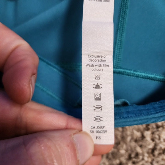 Lululemon Tight II Size 6 Teal High Rise Zip Pocket Yoga Pants Slim Fit Stretch - Picture 3 of 6